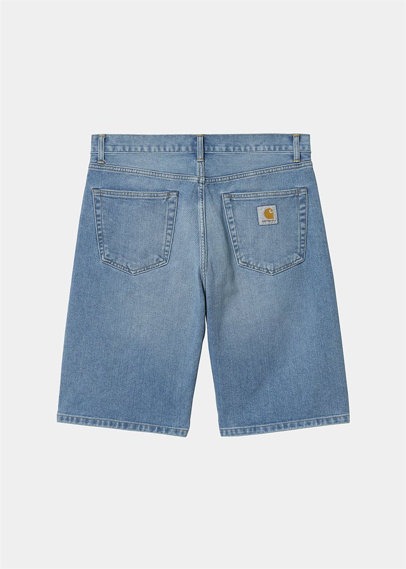 Carhartt WIP I029211 Pontiac blue light used washed shorts