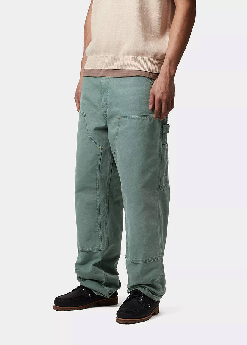 Carhartt WIP I034796 Double Knee stone canvas silver pine pants