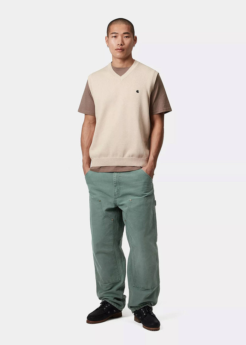 Carhartt WIP I034796 Double Knee stone canvas silver pine pants