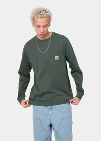 Carhartt WIP I022094 Pocket hemlock green L/S tshirt