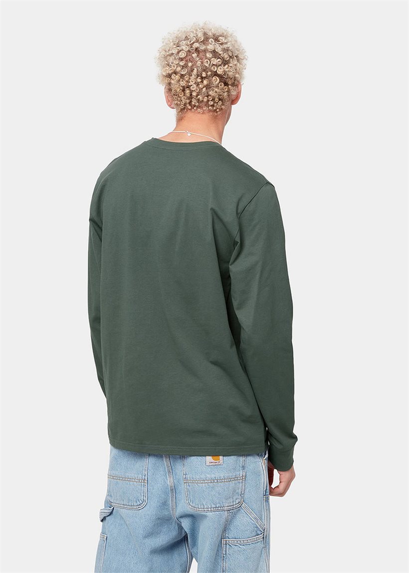 Carhartt WIP I022094 Pocket hemlock green L/S tshirt