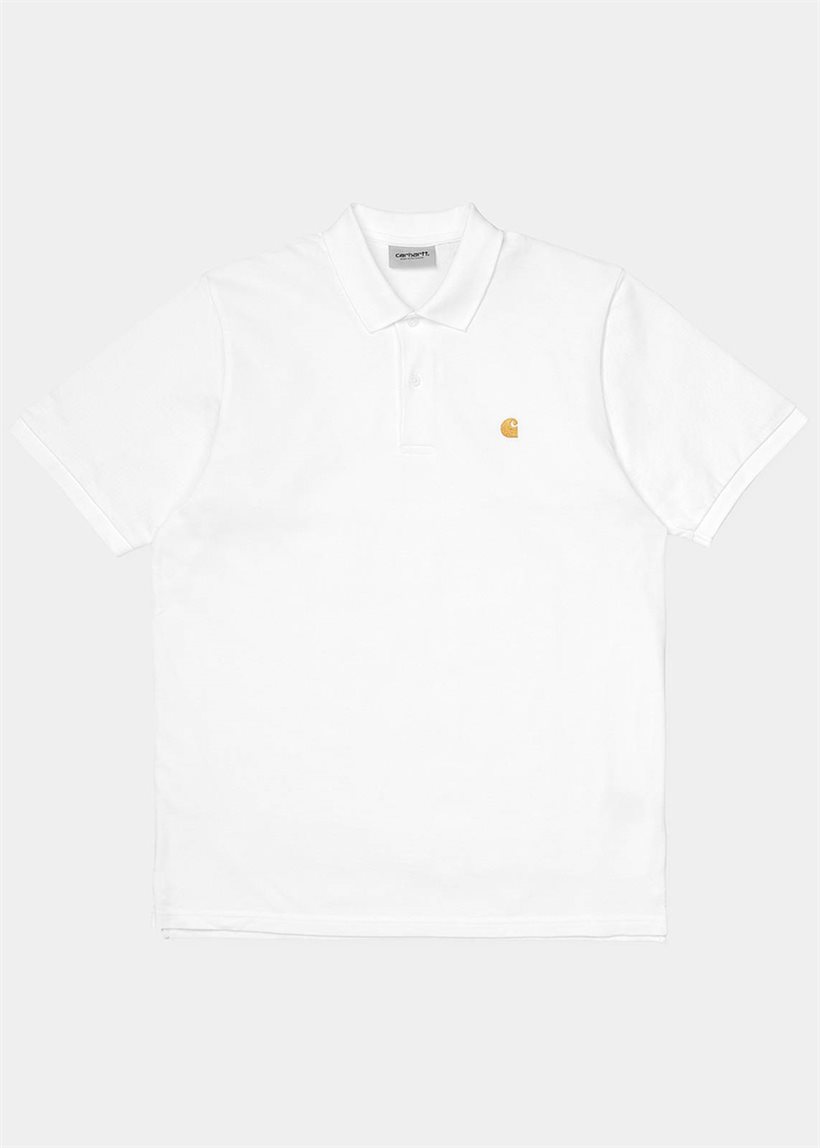 Carhartt WIP I023807 Chase Pique white/gold polo