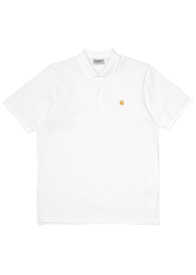 Carhartt WIP I023807 Chase white/gold pique polo