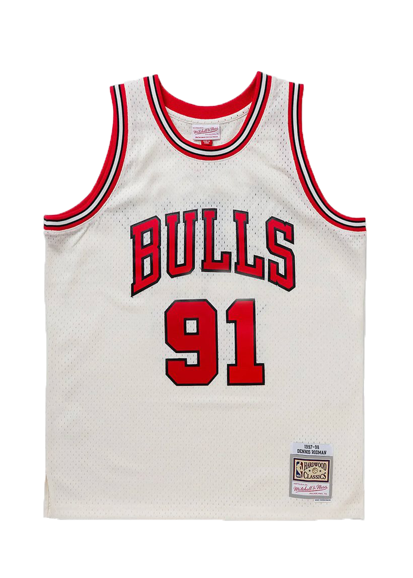 Mitchell &amp; Ness NBA Swingman Bulls 1997 Dennis Rodman cream jersey