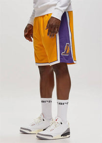 Mitchell &amp; Ness NBA Swingman Road Lakers 90 yellow shorts
