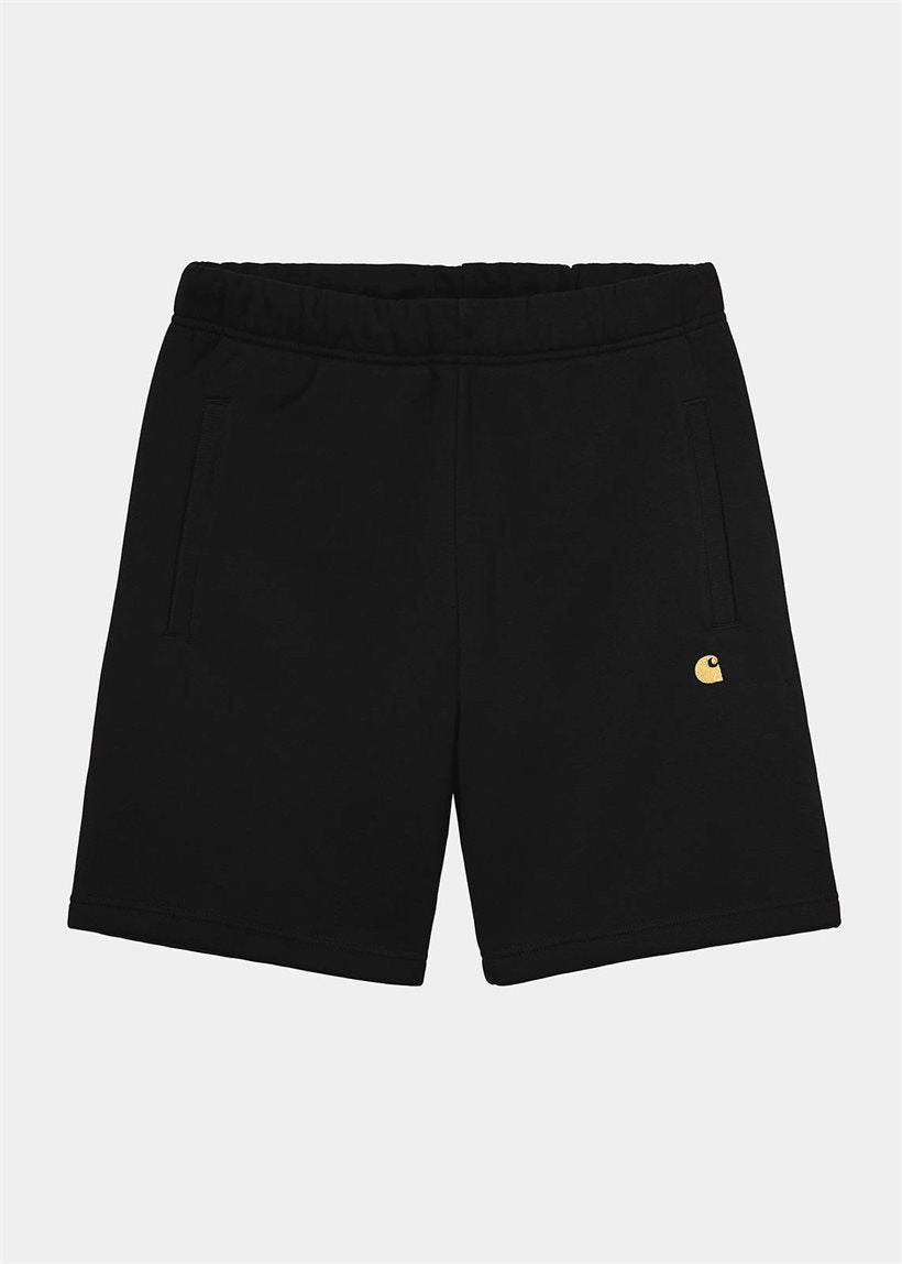 Carhartt WIP I028950 Chase black gold sweat shorts