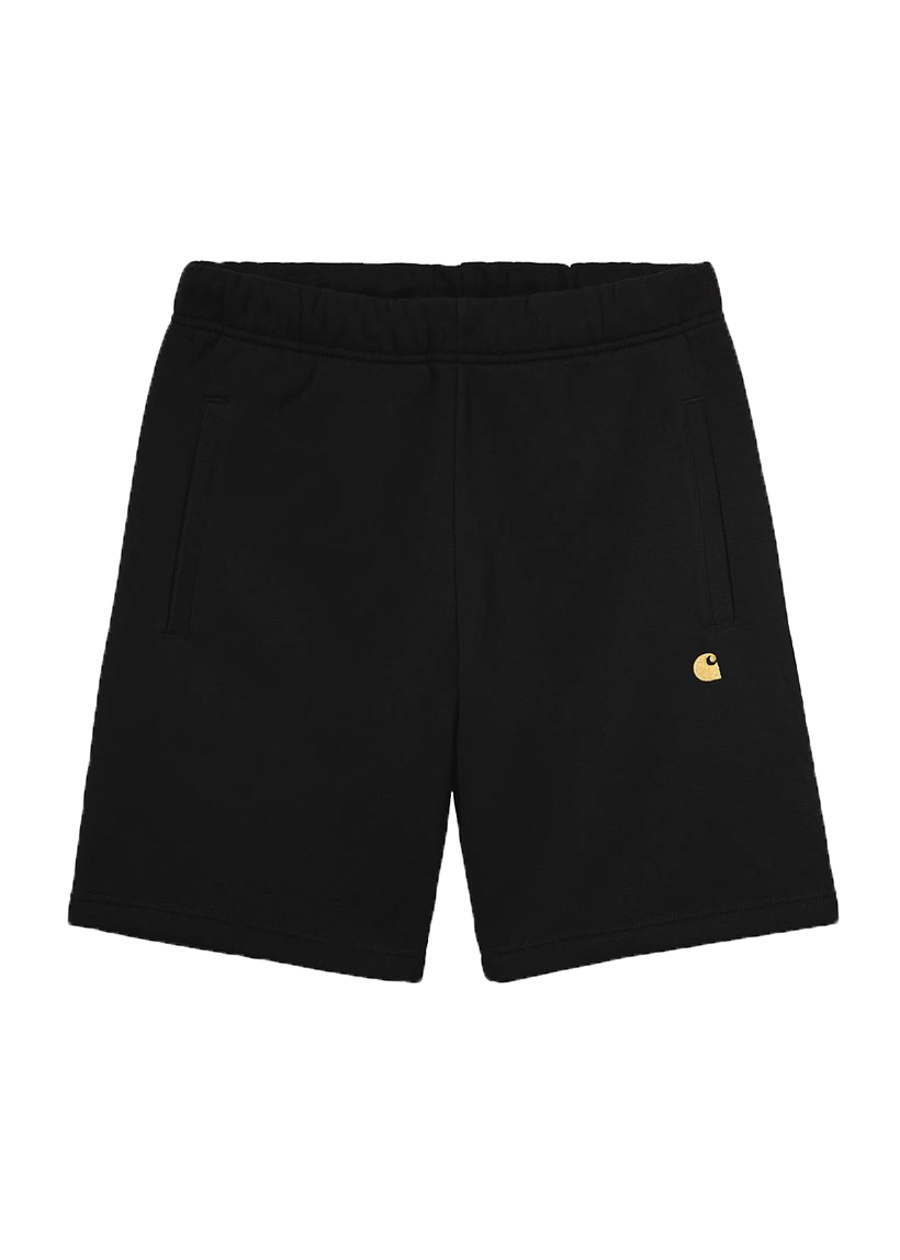 Carhartt WIP I028950 Chase black gold sweat shorts