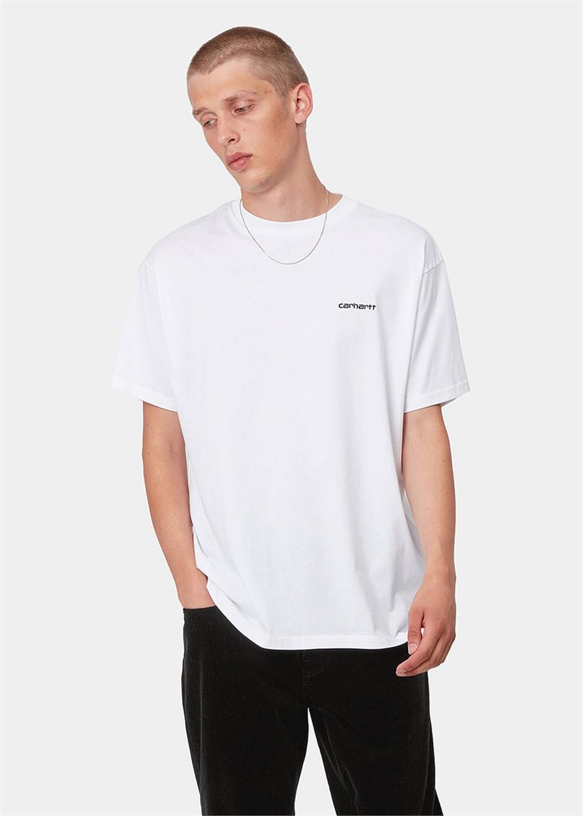Carhartt WIP I030435 S/S Script embroidery white/black tshirt