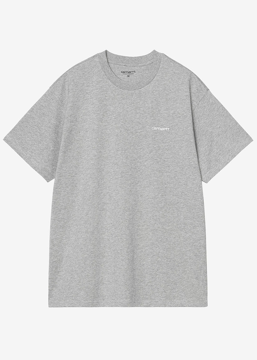 Carhartt WIP I030435 S/S Script Embroidery grey heather/white tshirt