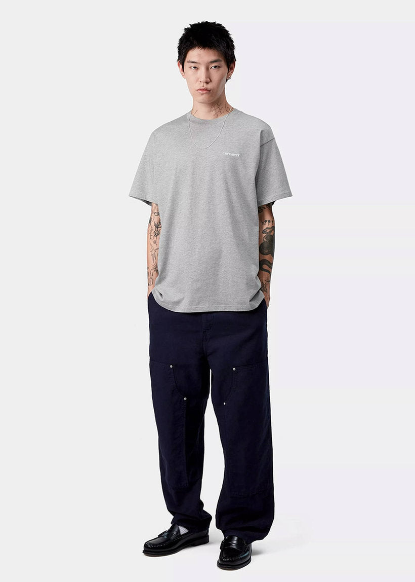 Carhartt WIP I030435 Script Embroidery grey heather/white S/S tshirt