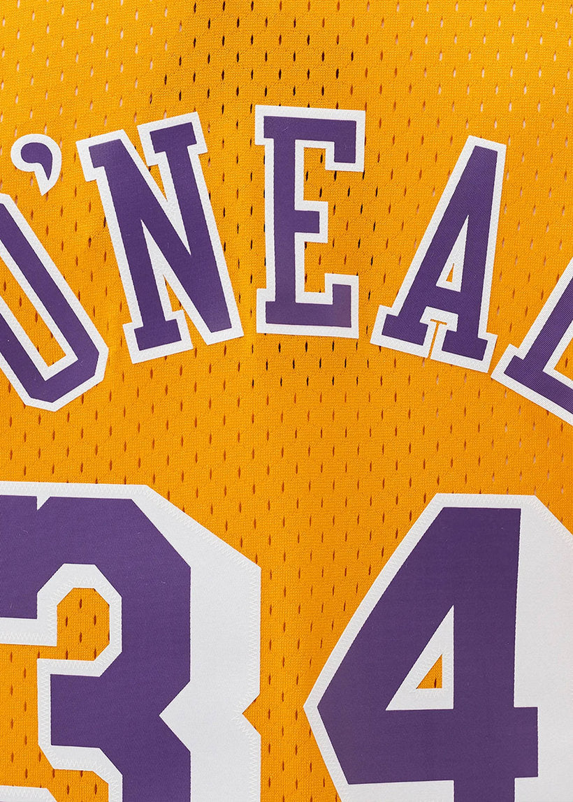 Mitchell &amp; Ness NBA Swingman Home Lakers 96 Shaquille O'Neal light gold jersey