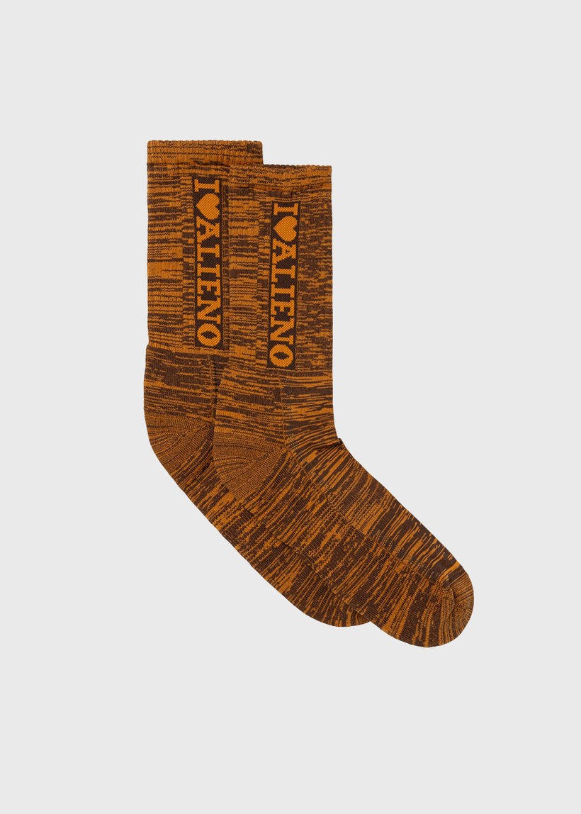 No Problemo I Heart Glitch orange socks