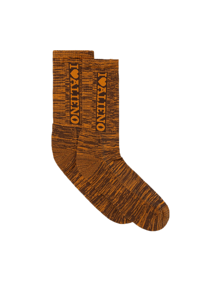 No Problemo I Heart glitch orange socks