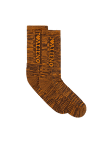 No Problemo I Heart glitch orange socks