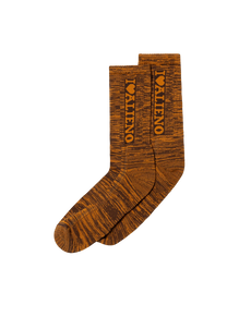 No Problemo I Heart glitch orange socks