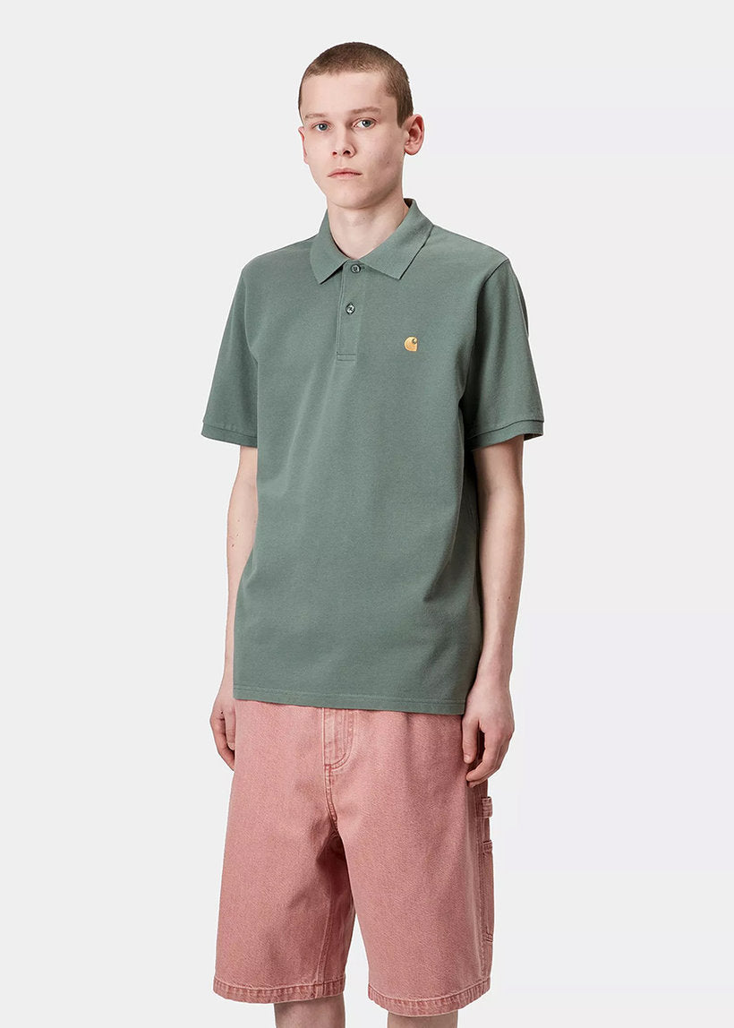 Carhartt WIP I023807 Chase Pique silver/pine/gold polo
