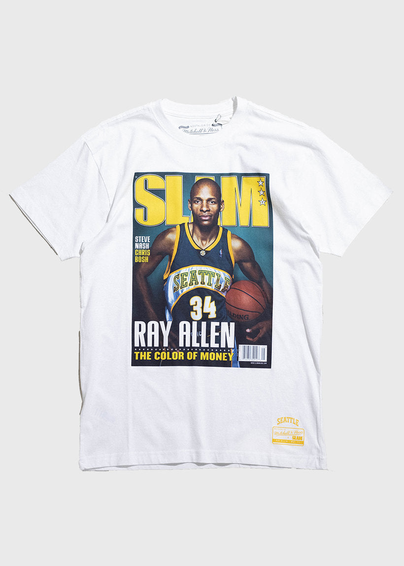 Mitchell &amp; Ness NBA Slam Supersonics Seattle Ray Allen white tee