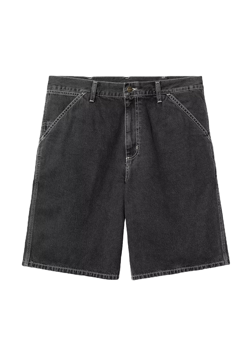 Carhartt WIP I033333 Simple black heavy stone washed shorts