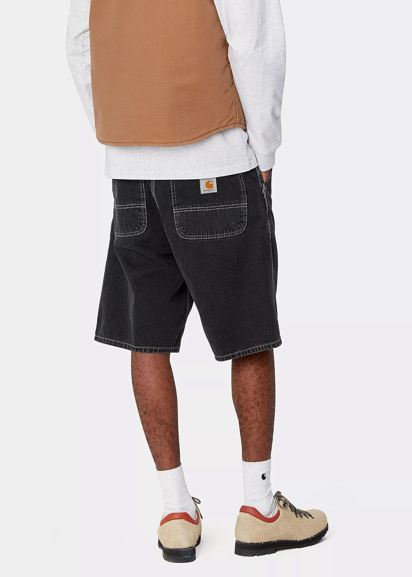 Carhartt WIP I033333 Simple black heavy stone washed shorts