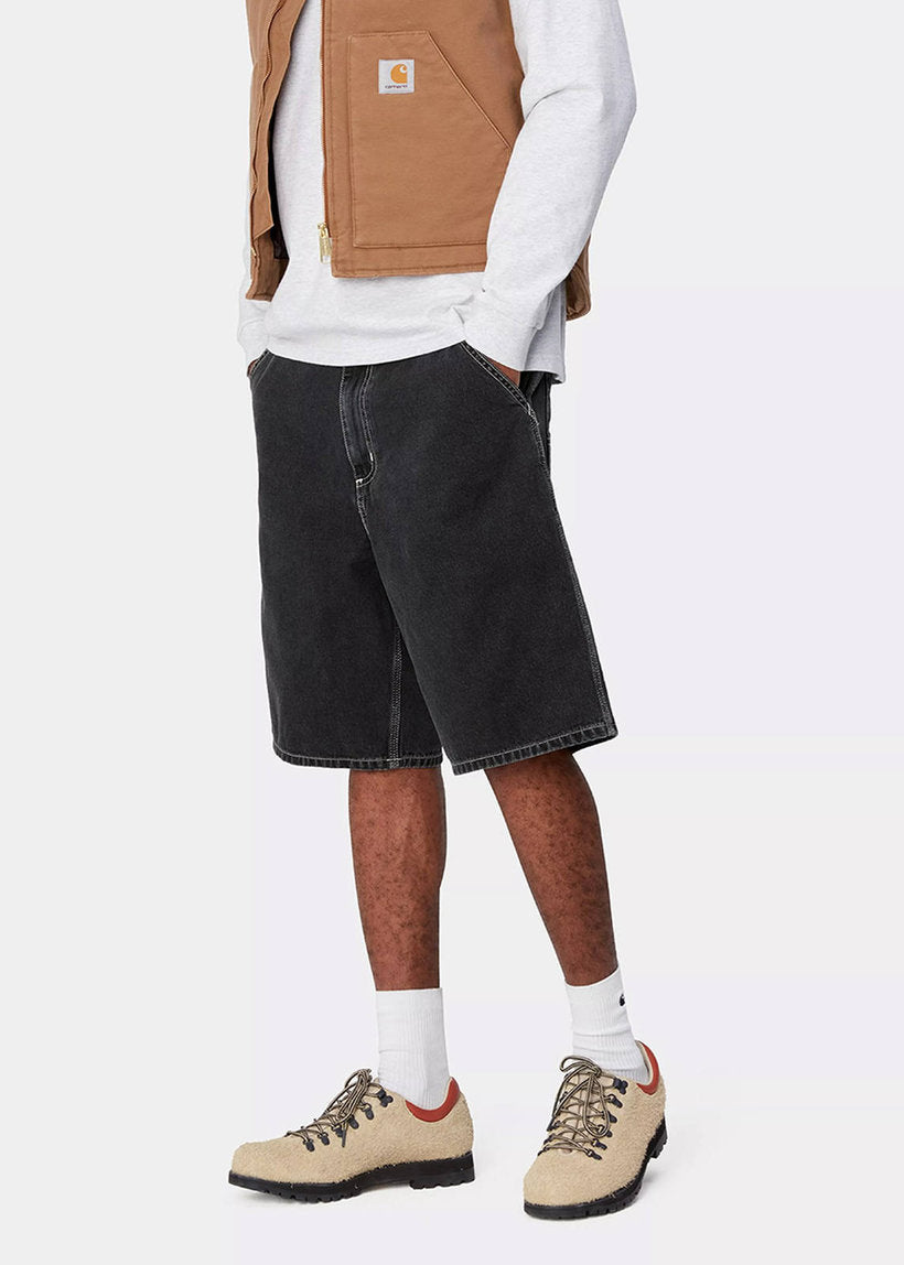 Carhartt WIP I033333 Simple black heavy stone washed shorts