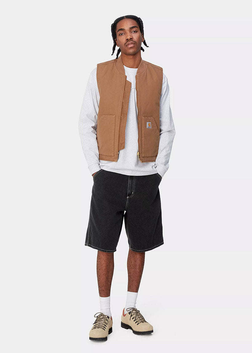 Carhartt WIP I033333 Simple black heavy stone washed shorts