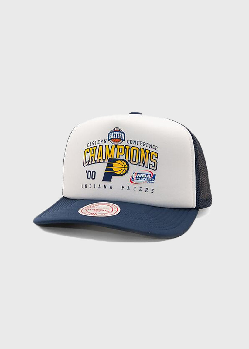 Mitchell &amp; Ness NBA Champions Pacers white blue trucker