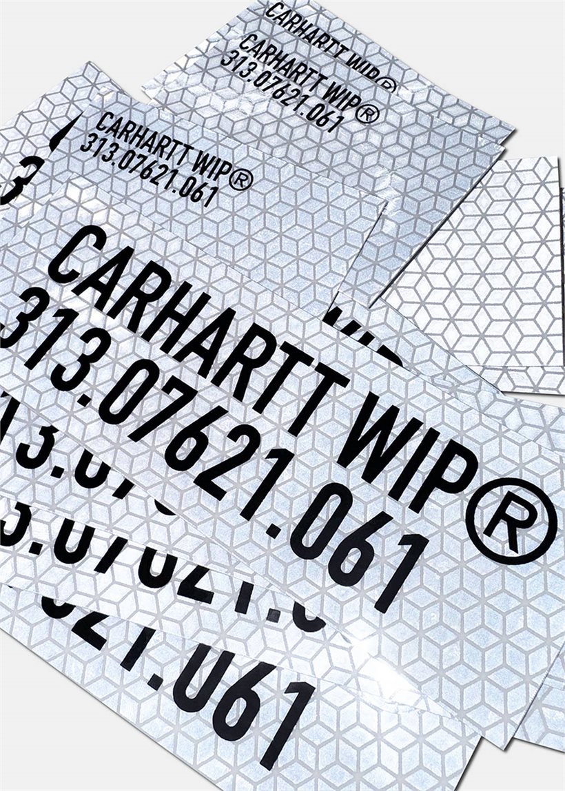 Translucent Wip Sticker Carhartt WIP I033617 Tour plastic reflective grey sticker bag ...