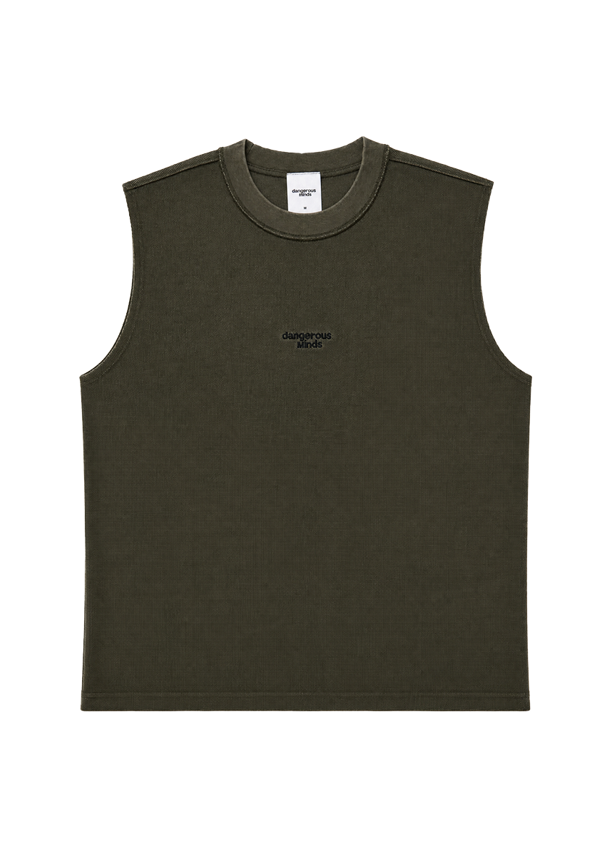 Dangerous Minds waffle olive sleeveless tshirt