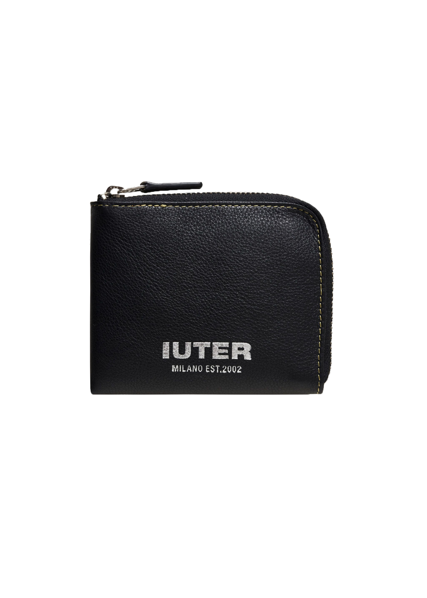 Iuter black zip wallet