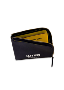 Iuter black zip wallet