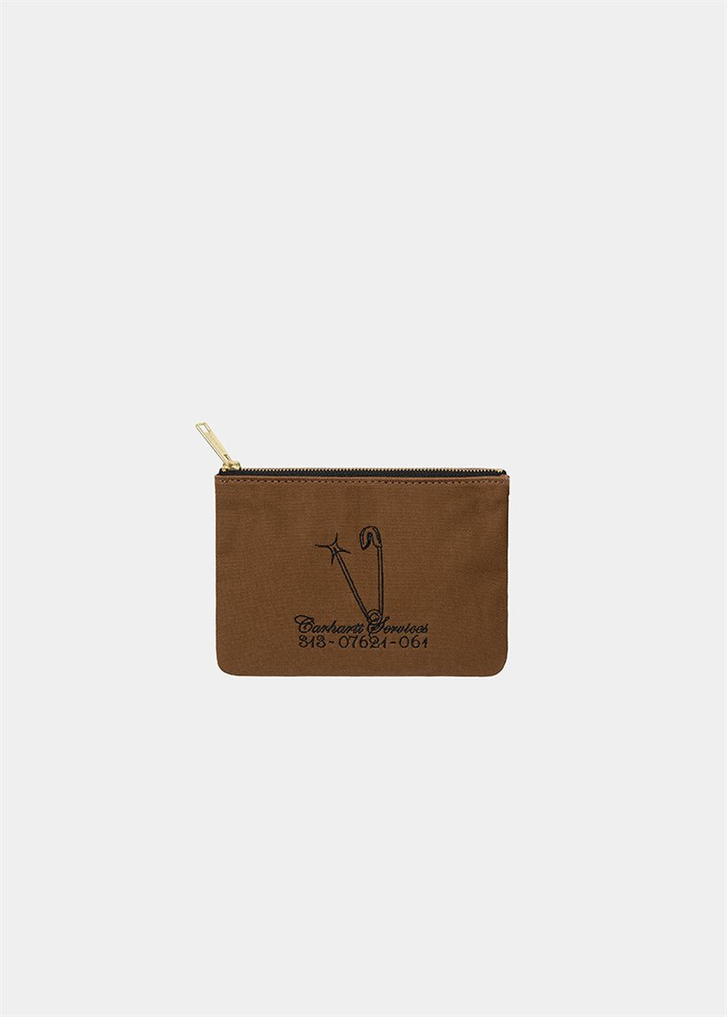 Carhartt WIP I033096 Canvas safety pin/embroidery graphic zip wallet